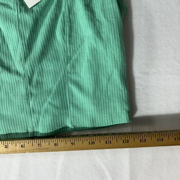 AFRM Tank Top Womens Small Green Spearmint Square Neck Ribbed Stretch Crop NWT49 - Picture 7 of 8